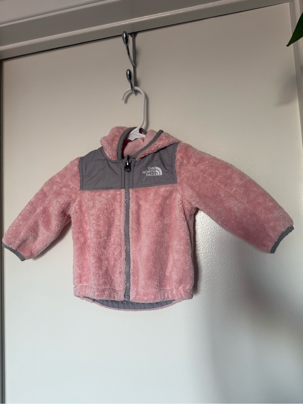 The North Face Baby Pink Fleece Hooded Jacket 6-12M